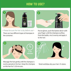 400ml Instant Hair Shampoo Natural Temporary Hair Dye For Men Women