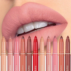 12 Colors Lip Liner Pen Waterproof Matte Finish Smudge Proof Matte Lipstick Pen