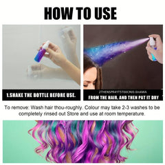 Y2K Halloween Party Hair Coloring Spray - Glitter Hairdressing Spray