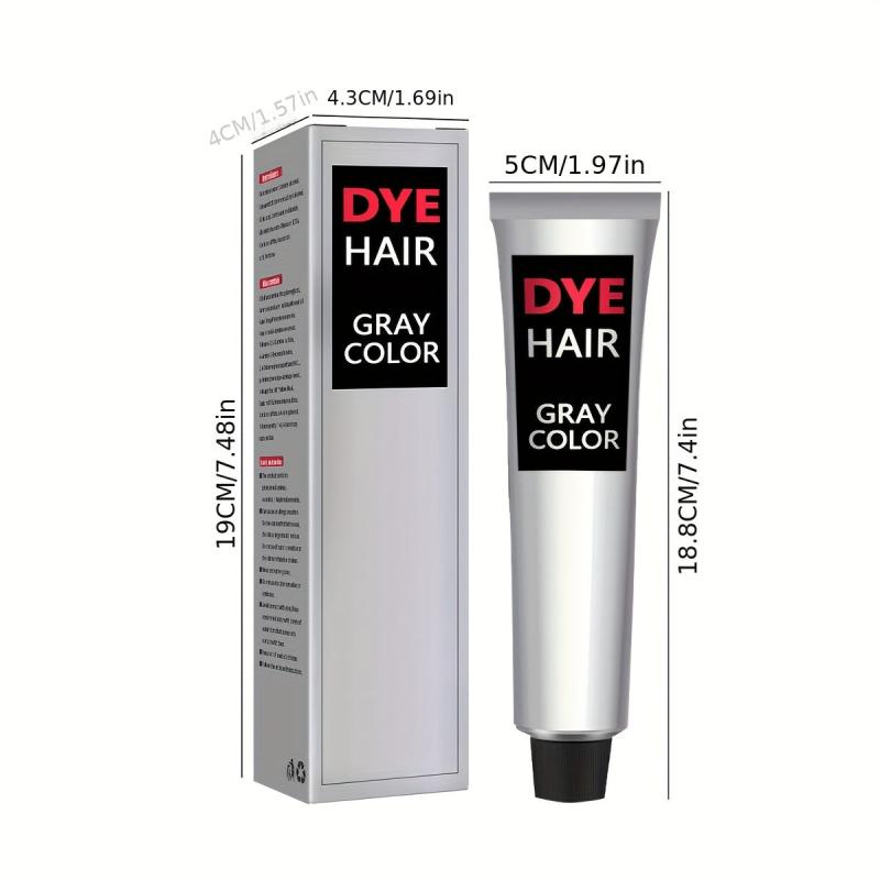 Silvery Gray Hair Dye Cream for All Hair Types