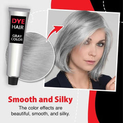 Silvery Gray Hair Dye Cream for All Hair Types