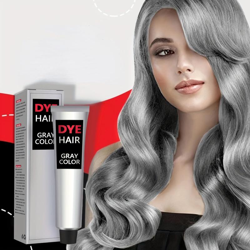 Silvery Gray Hair Dye Cream for All Hair Types