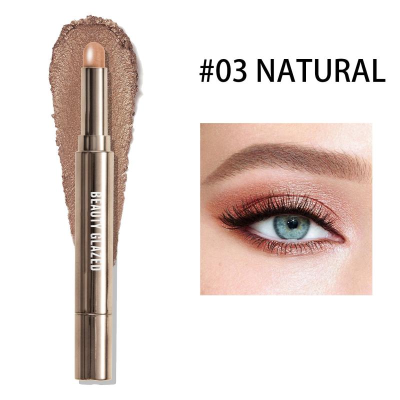 10 Colors Waterproof Diamond Eyeshadow Stick Matte Pink Silkworm Champagne