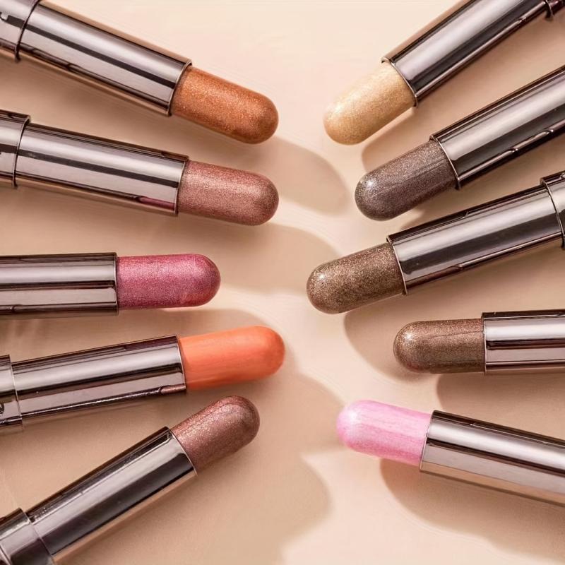 10 Colors Waterproof Diamond Eyeshadow Stick Matte Pink Silkworm Champagne