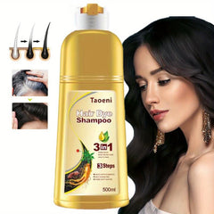 Dark Brown Hair Dye Shampoo For Gray Hair - Instant Color - 3 In 1