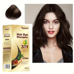 Dark Brown Hair Dye Shampoo For Gray Hair - Instant Color - 3 In 1