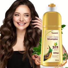 Dark Brown Hair Dye Shampoo For Gray Hair - Instant Color - 3 In 1