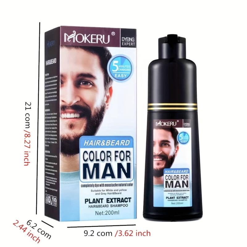 Hair Beard Dye Cream Shampoo for Men