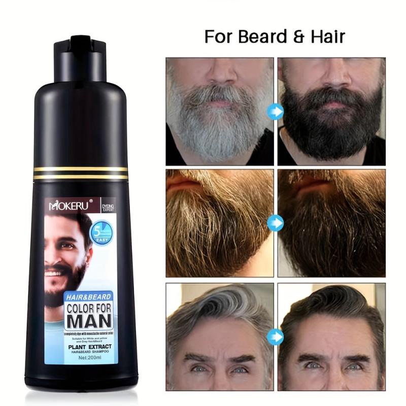 Hair Beard Dye Cream Shampoo for Men