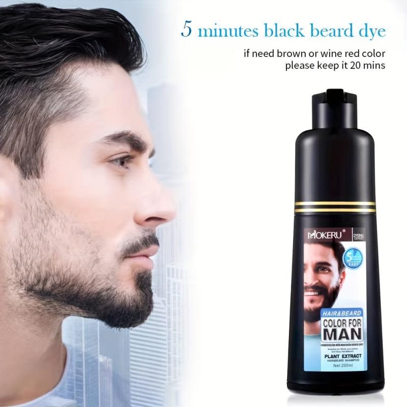Hair Beard Dye Cream Shampoo for Men