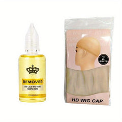4pcs Wig Remover & HD Wig Cap Set Quick Hairspray Tape Adhesive Liquid HD Clear