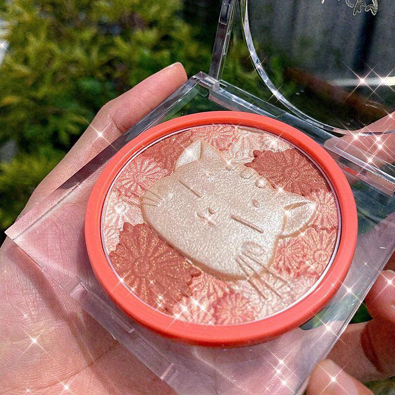 Cat Blush Palette Contouring Brightening Eyeshadow Waterproof Makeup