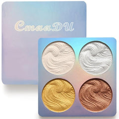 4-Color Shimmer Highlighter Palette for Makeup