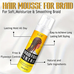 Extra Hold Braid Foam for Locs Twists Braids 4C Hair