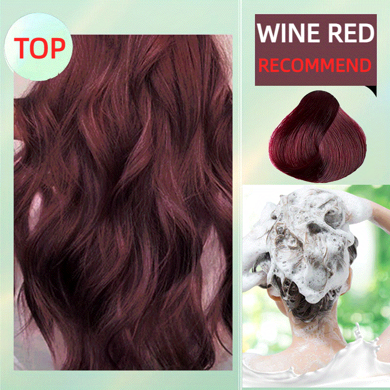 200ml Natural Wine Red Dark Brown Hair Dye Cream