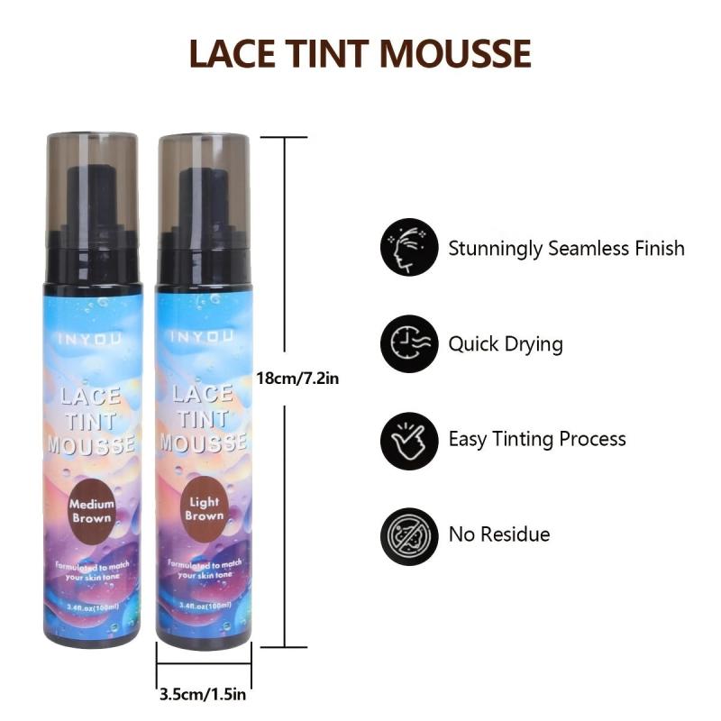 Hair Lace Wig Spray Lace Tint Mousse Waterproof Fast Drying