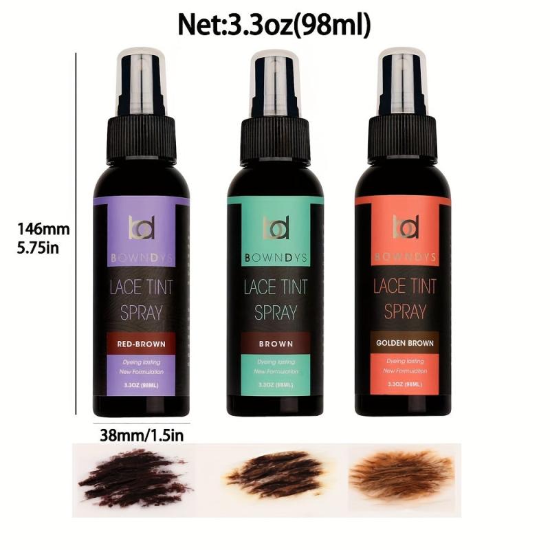 Tinted Lace Spray Brown Red Brown Golden Brown 3oz Quick Dry Water Resistant