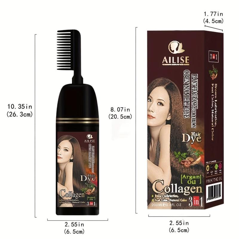 Argan Hair Dye Shampoo With Comb for Men and Women