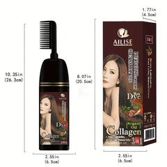 Argan Hair Dye Shampoo With Comb for Men and Women