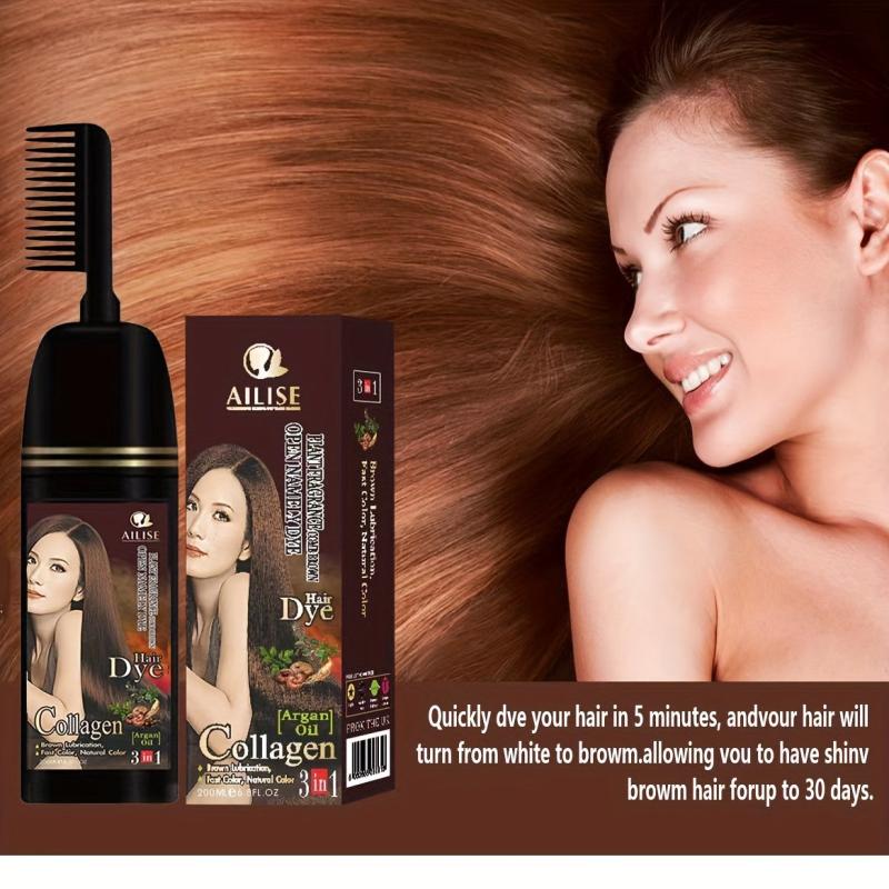 Argan Hair Dye Shampoo With Comb for Men and Women