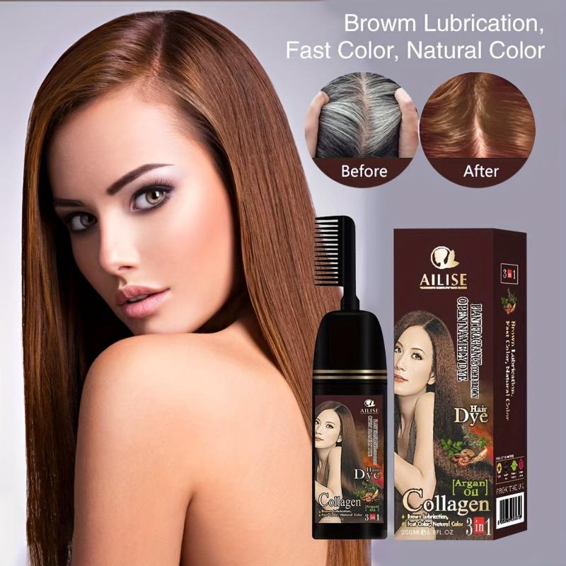 Argan Hair Dye Shampoo With Comb for Men and Women