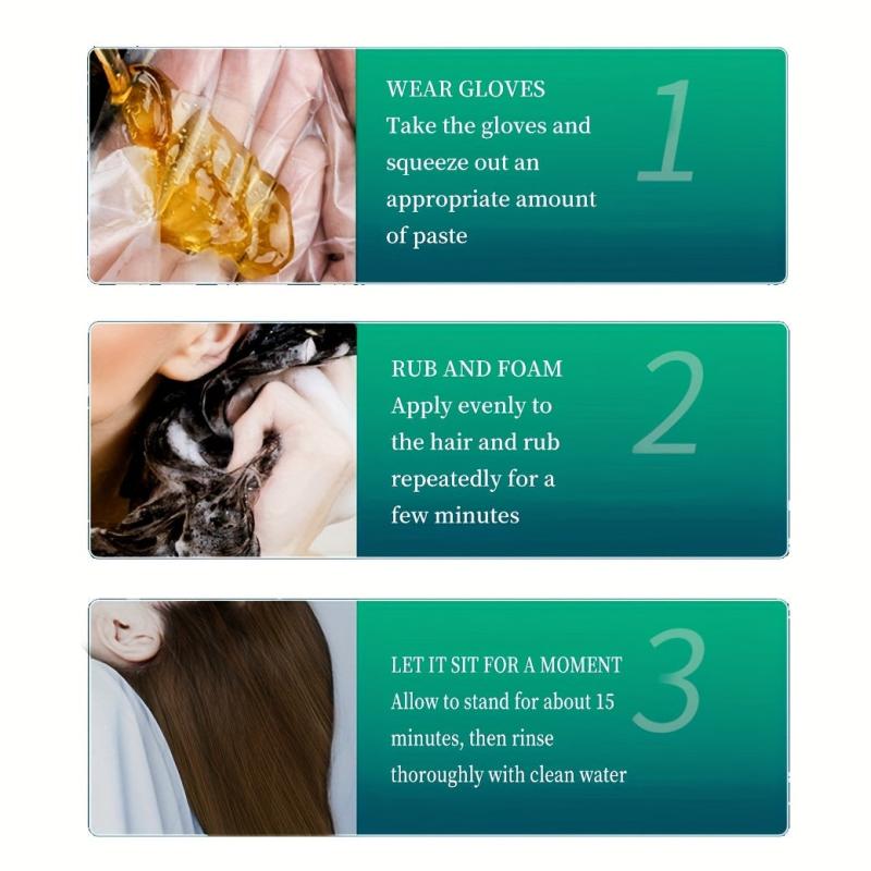 Natural Brown Hair Dye Shampoo with Plant Extracts for Gentle Hair Color