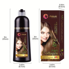 Natural Brown Hair Dye Shampoo with Plant Extracts for Gentle Hair Color