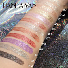 12-Piece Liquid Eyeshadow Set Matte Glitter Eyeliner Pen Metallic Waterproof