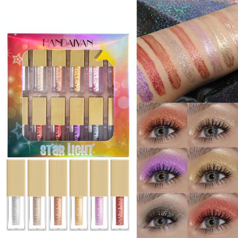 12-Piece Liquid Eyeshadow Set Matte Glitter Eyeliner Pen Metallic Waterproof