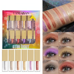 12-Piece Liquid Eyeshadow Set Matte Glitter Eyeliner Pen Metallic Waterproof