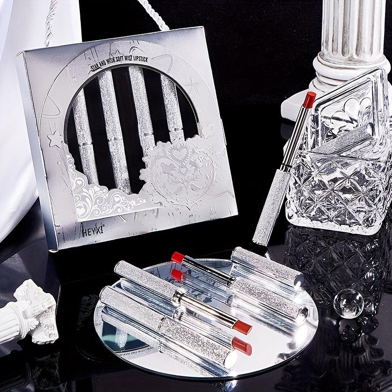 4 Pcs Lipstick Set Matte Finish Red Tone Long Lasting Birthday Gift Women