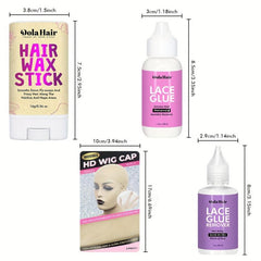 Waterproof Lace Wig Glue Set with Tools & Hair Wax Stick