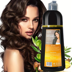 GZE Hair Dye Shampoo Instant 3 In 1 100 Grey Coverage Herbal Ingredients