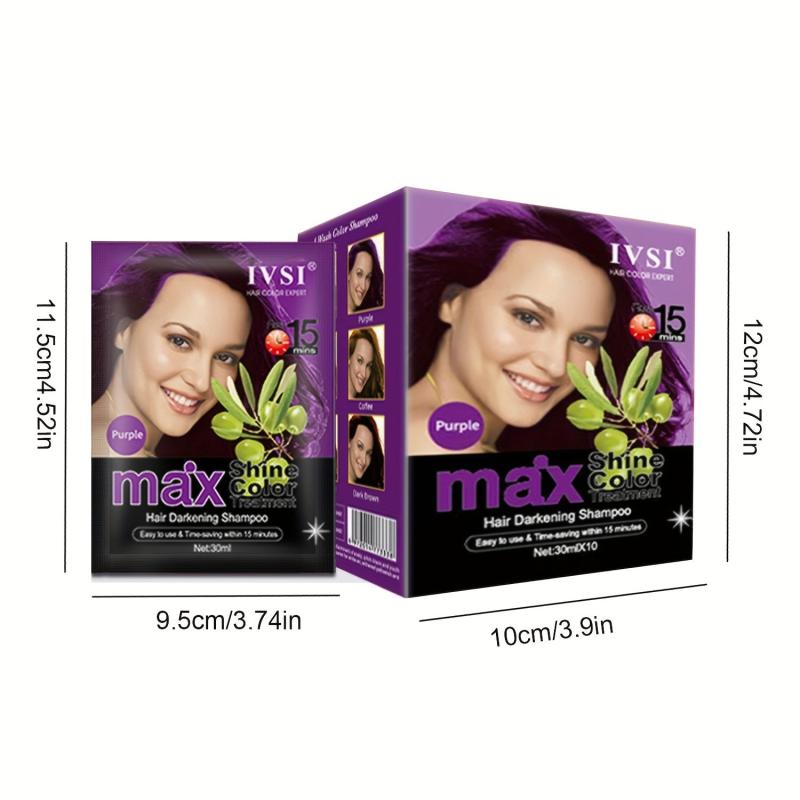 10pcs Herbal Hair Shampoo 3 in 1 Hair Dye for Gray Coverage Natural Hair