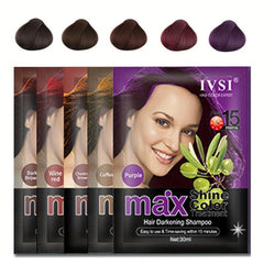 10pcs Herbal Hair Shampoo 3 in 1 Hair Dye for Gray Coverage Natural Hair