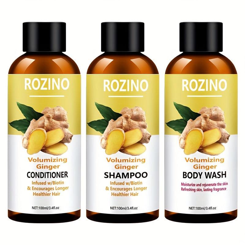 Ginger Wash & Protect Set: Cleansing Hair & Scalp, Deeply Moisturizes Skin
