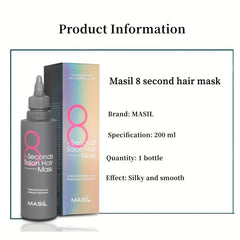 8 Second Hair Mask Conditioner 200ml Bottle Silky Smoothness