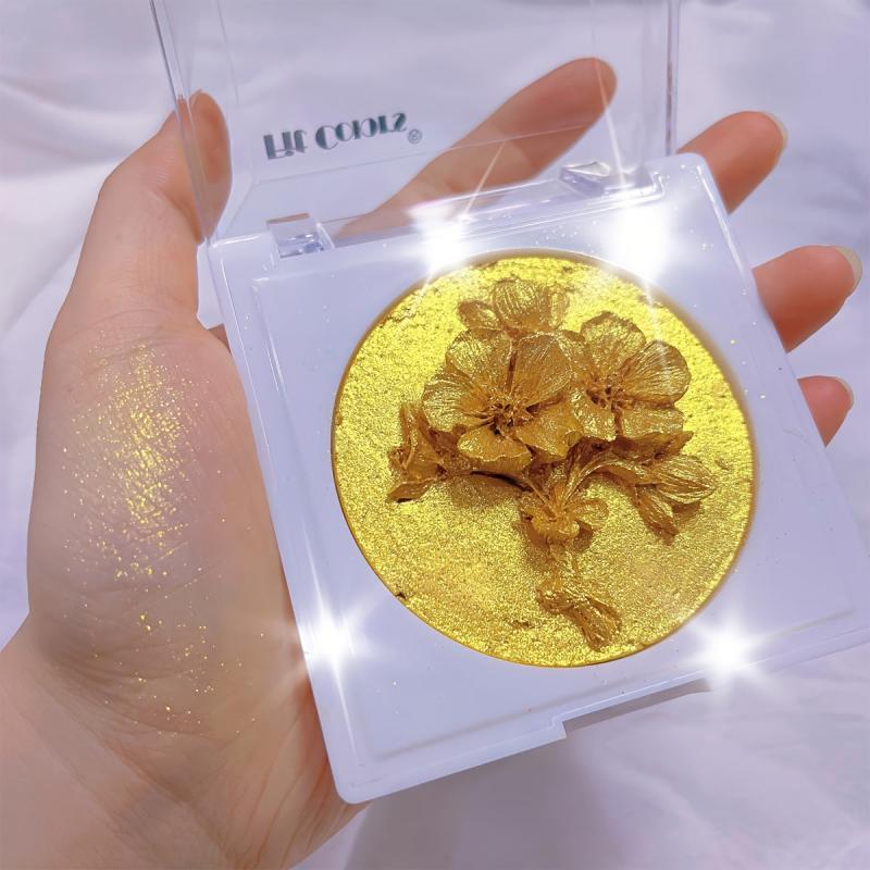 3D Flower Shape High Gloss Golden Brown Pearlescent Powder