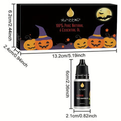 6pcs Halloween Hair Essential Set Box Lemon Lavender Mint Coconut Aloe Vera Rose