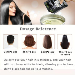 25ml 10pcs Instant Hair Dye Cream Hair Shampoo Gray Hair Coverage