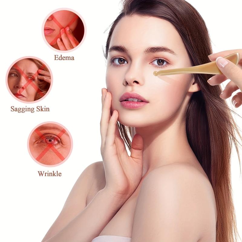 Eye Cream Massager Wand & Natural Horn Gua Sha Board