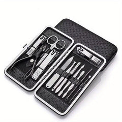 19PCS Manicure Pedicure Kit Stainless Steel Professional Grooming Tools