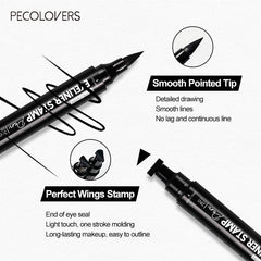 2-In-1 Winged Stamp Liquid Eyeliner Pen Water Proof Double Ended Seal Eye Makeup