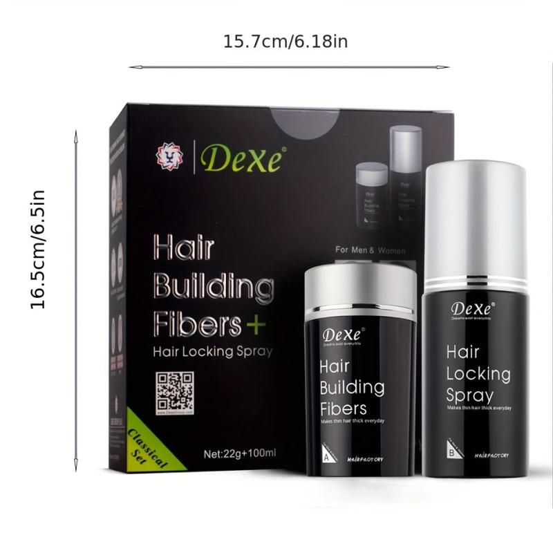 Hair Building Fibers & Locking Spray Set - Instant Volume & Thickness