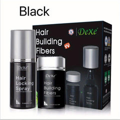 Hair Building Fibers & Locking Spray Set - Instant Volume & Thickness