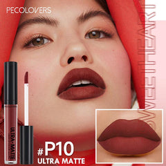 Long Lasting Velvet Matte Nude Brown Lip Gloss Waterproof Liquid Lipstick