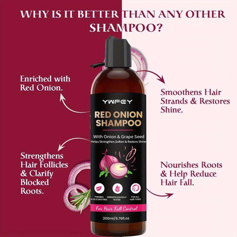 Red Onion Shampoo Natural with Grap Seed for Hair Strengthening