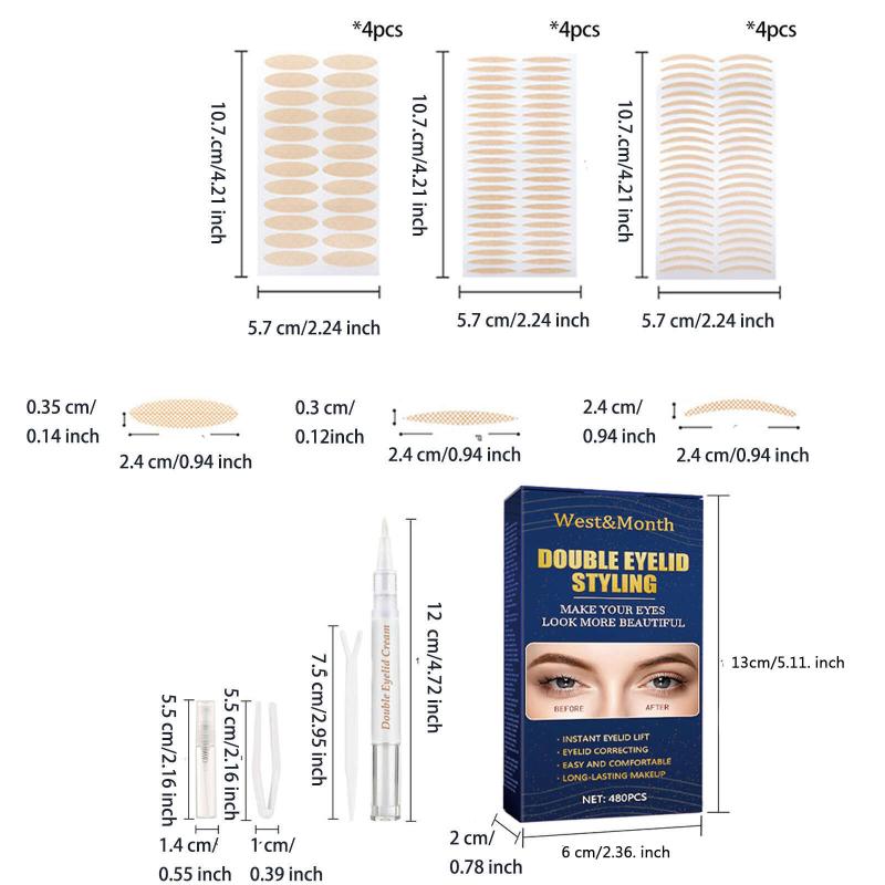 Natural Invisible Eyelid Stickers Water Activated Glue Adhesive