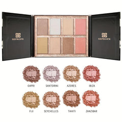 8 Colors Makeup Palette Contouring Facial Highlighter Foundation Blush Palette