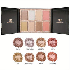 8 Colors Makeup Palette Contouring Facial Highlighter Foundation Blush Palette